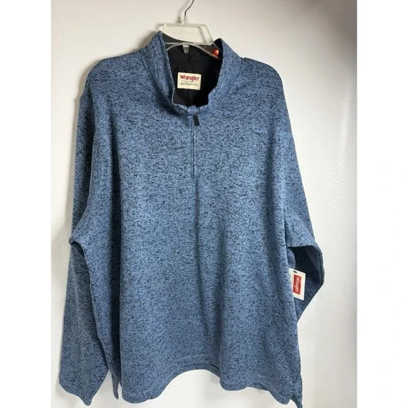 Wrangler Authentic Western Sweater Men's  2XLT Blue Long Sleeve 1/4 Zip NEW WT - Picture 6 of 6
